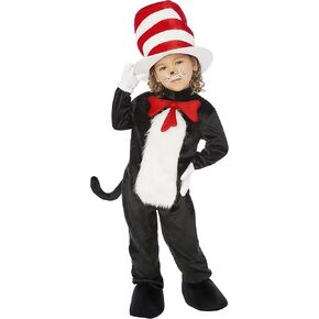 روح الهالوين دكتور سوس زي القطة الصغيرة في القبعة | مرخص رسميًا | زي المجموعة | الزي القصصي الكلاسيكي in Kuwait