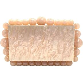 CUXVA Acrylic Evening Clutch Bag for Women Glitter Marble Purse Handbag for Wedding Cocktail Party Prom…