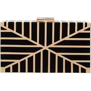 CARIEDO Women Evening Bag Elegant Clutch Purse Exquisite Velvet Metal Hollow out Handbags Prom Wedding Party (black) in Saudi Arabia