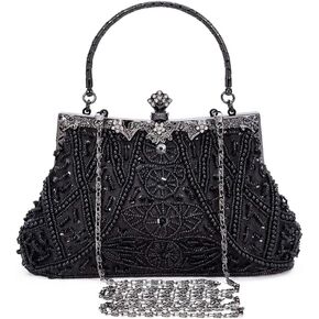 Selighting 1920s Vintage Beaded Clutch Evening Bags for Women Formal Bridal Wedding Clutch Purse Prom Cocktail Party Handbags