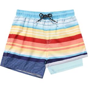 MERIABNY Boys Swim Trunks with Compression Liner Anti-Chafe Swimsuit for Ages 5-13