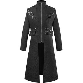 Thopil Men's Victorian Steampunk Jacket Gothic Vintage Frock Coat Uniform in Kuwait