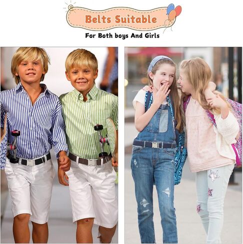 VONMELLI 3 Pack Elastic Stretch Belts Kids Toddler Belt Adjustable Uniform Belt for Boys and Girls in Kuwait