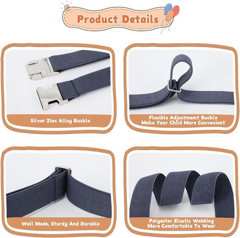 VONMELLI 3 Pack Elastic Stretch Belts Kids Toddler Belt Adjustable Uniform Belt for Boys and Girls in Kuwait