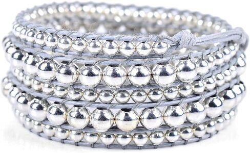 سوار فضي من الزنك + رمادي - سوار معصم سبيريت سيمون بوهو ملفوف in Kuwait