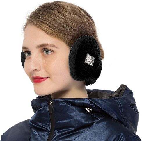 Surblue Unisex Warm Knit Earmuffs Ladies Outdoor Cashmere Winter Pure Color Fur Earwarmer in Kuwait