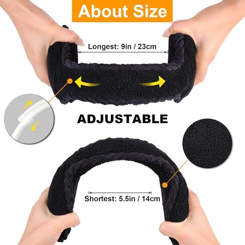 Surblue Unisex Warm Knit Earmuffs Ladies Outdoor Cashmere Winter Pure Color Fur Earwarmer in Kuwait