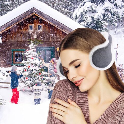 TOPZGLEEY Winter Earmuffs For Women Girls, Faux Soft&Warm Earmuffs Cute Foldable Ear Warmers Ear Covers for Cold Weather in Kuwait