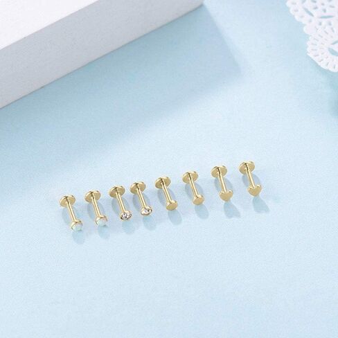 Gnoliew 16G 316L الفولاذ المقاوم للصدأ Labret Monroe الشفاه الدائري ترصيع الغضروف اللولب الزنمة ثقب الأنف in Kuwait