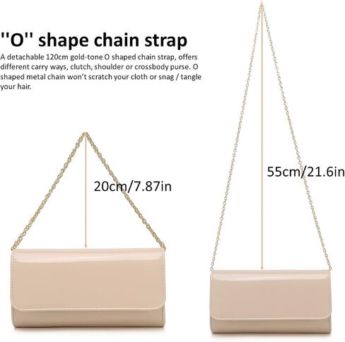 Patent Leather Envelope Clutch Womens Evening Handbag Stylish Shoulder Bag Purse for Christmas Wedding Party Prom in Saudi Arabia