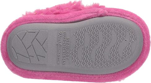 Dearfoams Unisex-Child Ava Kids Printed Detail faux faux fur Cross Band Slide Slipper in Kuwait