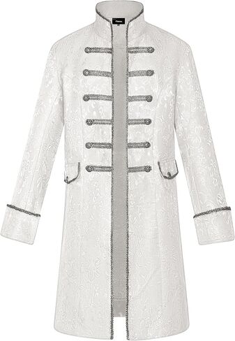 Mens Steampunk Vintage Tailcoat Goth Jacket Formal Retro Renaissance Victorian Frock Coat Uniform Medieval Halloween Costume in Kuwait