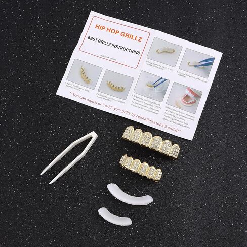 FINZOR 5Pcs Hip Hop Costume Kit Gold Rapper Sunglasses Gold Grillz Gold Dollar Sign Pendant Necklaces Ring 80s/90s Rapper Accessories in Saudi Arabia