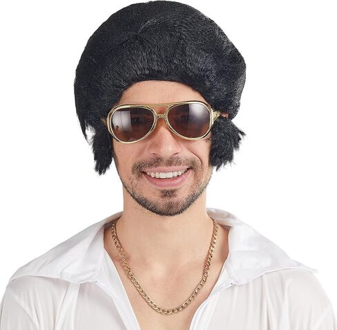 Spooktacular Creations Rockstar Custom Set with Sunglass, Necklace Disco Sunglasses and Necklace, Classic Star Outfit Accessories for Women Men 50’s, 60’s 70’s Style Party, Halloween Party Favors in Saudi Arabia