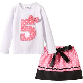 Mud Kingdom Little Girls Birthday Clothes Sets for Gifts Outfits