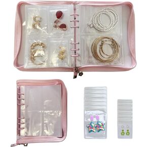 منظم مجوهرات شفاف لتخزين الاقراط من شياموي مع جيوب متعددة لتنظيم المجوهرات والاساور والخواتم والقلائد in Kuwait