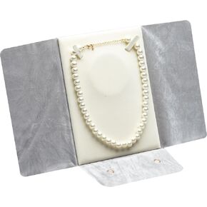 Large Velvet Travel Jewelry Organizer Pearl Necklace Storage Carrying Case Jewelry Display Case Necklace Folder (Dark Blue) in Kuwait