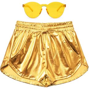 Perfashion Women's Metallic Shorts Summer Sparkly Hot Outfit Shiny Short Pants in Kuwait