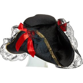Dreamgirl Womens Pirate Captain Costume Hat, Adult Sexy Pirate Hat, Halloween Costume Accessory