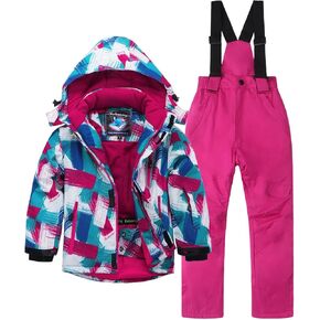 AIMISYOU Kids Ski Jacket & Pants Set Winter Snowboarding Rain Coats Girls Boys Snow Suits