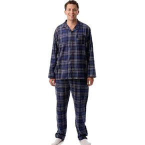 #followme Men’s Plaid Button Front Flannel Pajamas Set - Long Sleeve Long Pant in Saudi Arabia