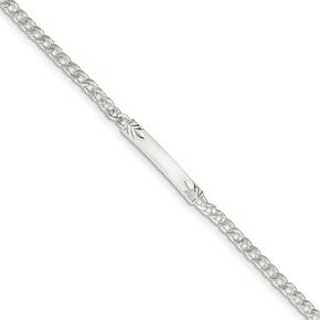Solid 925 Sterling Silver Engravable Curb Cuban Link ID Bracelet Engravable Identification Name Bar Tag - with Secure Lobster Lock Clasp 7" (Width = 3mm) in Saudi Arabia