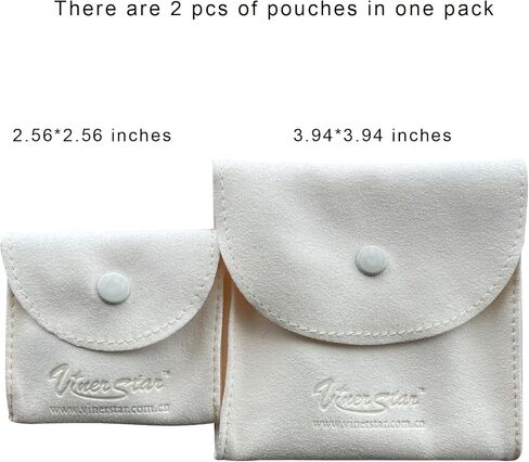 Pack of 2 PCS Suede Leather Jewelry Pouch with Snap Button (Black) in Kuwait