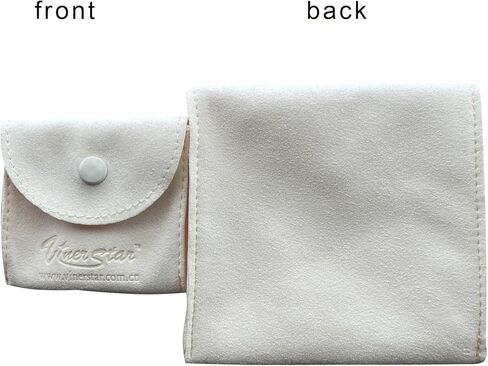 Pack of 2 PCS Suede Leather Jewelry Pouch with Snap Button (Black) in Kuwait