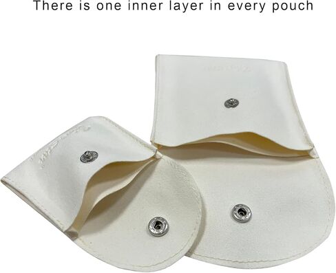 Pack of 2 PCS Suede Leather Jewelry Pouch with Snap Button (Black) in Kuwait