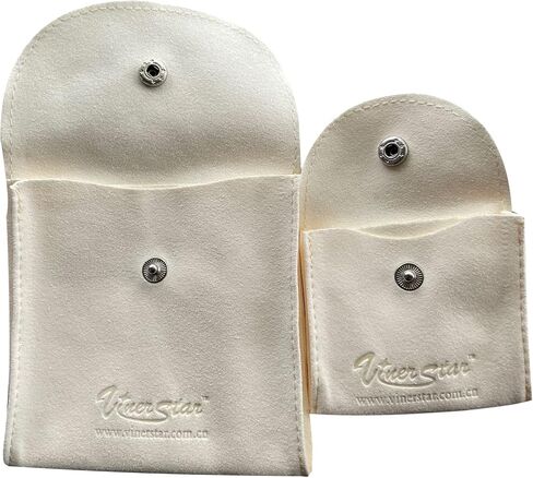 Pack of 2 PCS Suede Leather Jewelry Pouch with Snap Button (Black) in Kuwait