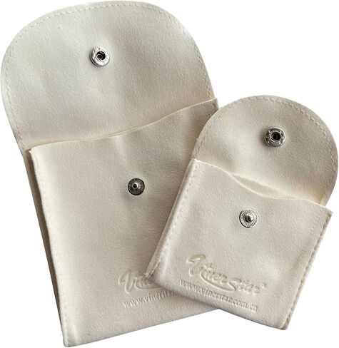 Pack of 2 PCS Suede Leather Jewelry Pouch with Snap Button (Black) in Kuwait