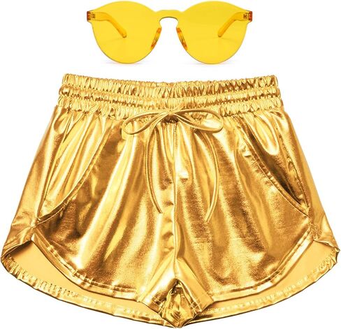 Perfashion Women's Metallic Shorts Summer Sparkly Hot Outfit Shiny Short Pants in Kuwait