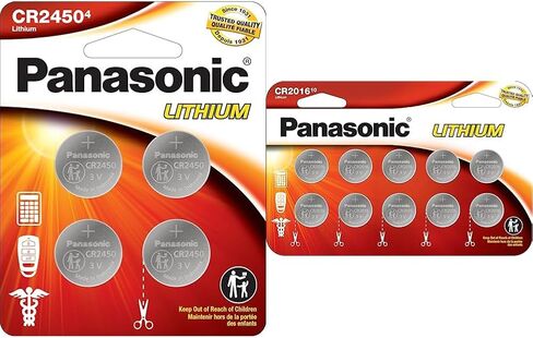 Panasonic CR2450 3.0 Volt Long Lasting Lithium Coin Cell Batteries in Child Resistant, Standards Based Packaging, 4-Battery Pack in Saudi Arabia
