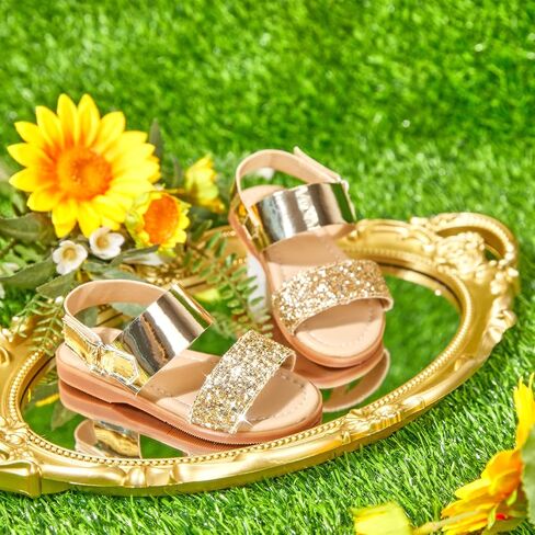 صنادل PHIRAMIN للفتيات الصغيرات - أحذية رسمية للفتيات الزهرات مفتوحة عند الأصابع للأطفال الصغار in Kuwait