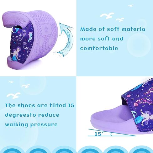 WateLves Girls & Boys Slide Sandals Kids Summer Slippers Slip On for Outdoor Beach Pool Shower (Little Kid/Big Kid) in Saudi Arabia