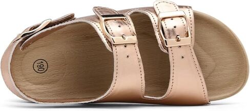 Girls Boys Sandal Adjustable Double Buckle Casual Flat Open Toe Lightweight Summer Shoes Hook Loop Sandal for Toddler Little Big Kid in Kuwait