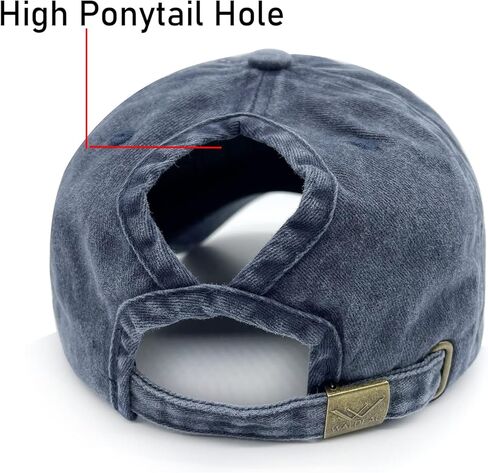 Waldeal Girls' Ponytail Hat Cute Vintage Distressed Adjustable Kids Plain Baseball Dad Cap in Kuwait