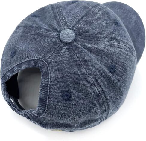 Waldeal Girls' Ponytail Hat Cute Vintage Distressed Adjustable Kids Plain Baseball Dad Cap in Kuwait