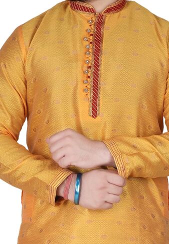 Pro-Ethic Style Developer Men's Silk Printed Kurta Set in Kuwait