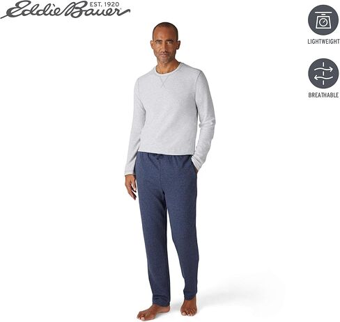 طقم بيجامة رجالي من Eddie Bauer - طقم ملابس نوم مريح بأكمام طويلة وقميص راجلان للرجال in Kuwait