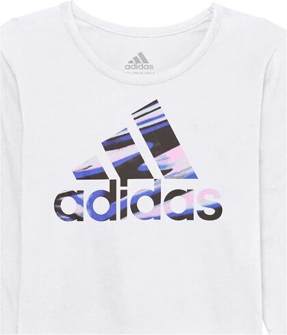 adidas Girls' Long Sleeve Graphic Scoop Neck Tee in Saudi Arabia