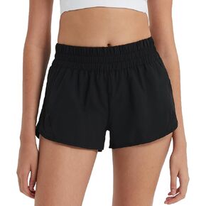 Attifall Running Shorts for Women,Women's Quick Dry Workout Sports Active Running Track Shorts with Elastic and Zip Pockets in Saudi Arabia