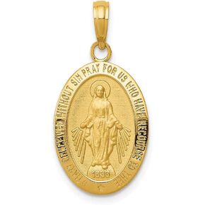 14k Gold Miraculous Medal Pendant Fine Jewelry for Women in Kuwait