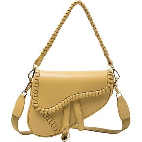 PURFANREE Women Trendy Saddle Shoulder Bag Clutch Purse Underarm Handbag Satchel HandBag Crossbody Bag