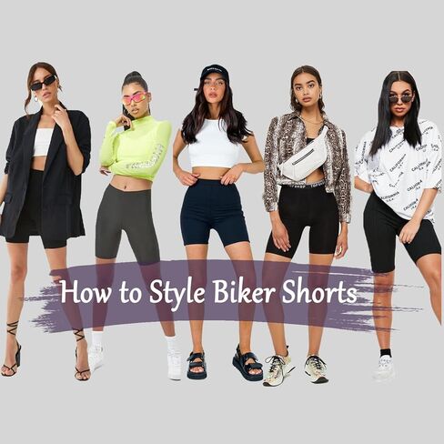 MOREFEEL 3 قطع من شورتات راكبي الدراجات النارية الناعمة للنساء - 5 بوصات/8 بوصات عالية الخصر للتحكم في البطن وتمارين اليوغا والجري وصالة الألعاب الرياضية in Kuwait