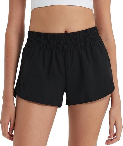 Attifall Running Shorts for Women,Women's Quick Dry Workout Sports Active Running Track Shorts with Elastic and Zip Pockets in Saudi Arabia