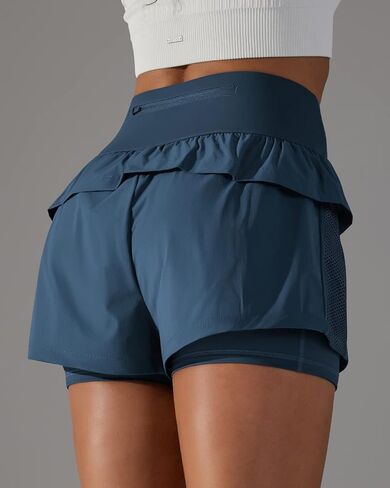 Iserkafe Athletic Shorts for Women Running Shorts Gym Yoga High Waisted Elastic Waistband Spandex Workout Shorts in Kuwait