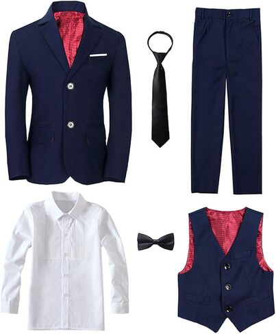 Boy's Tuxedos Toddler Formal Suits Set Kids Blue Black Slim Fit Suit for Weddings in Saudi Arabia