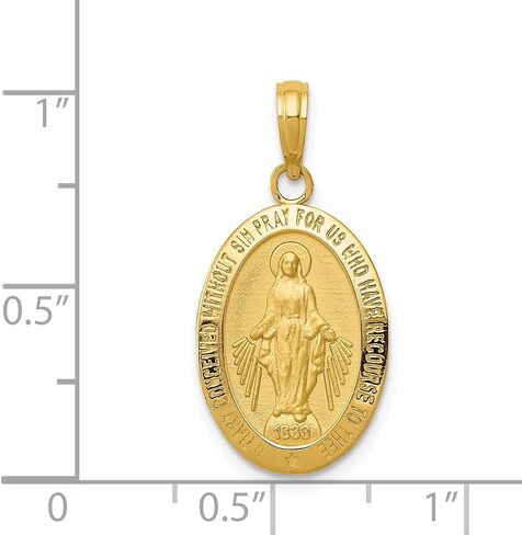 14k Gold Miraculous Medal Pendant Fine Jewelry for Women in Saudi Arabia