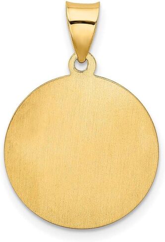 Latin Cross or Dove and Confirmation Word on Round Medal Pendant in Real 14k Yellow Gold in Kuwait